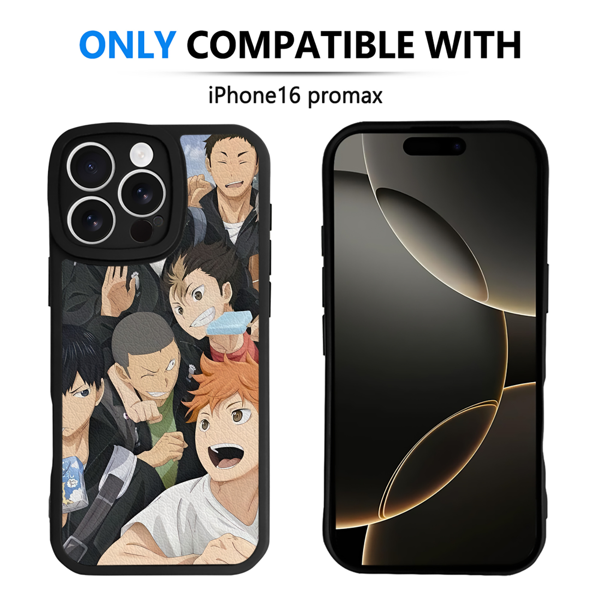 （画像用） ハイキュー!! Haikyu!! 【iPhone 16シリーズ対応】シリコンスマホケース（レザー調） 材質：シリコン